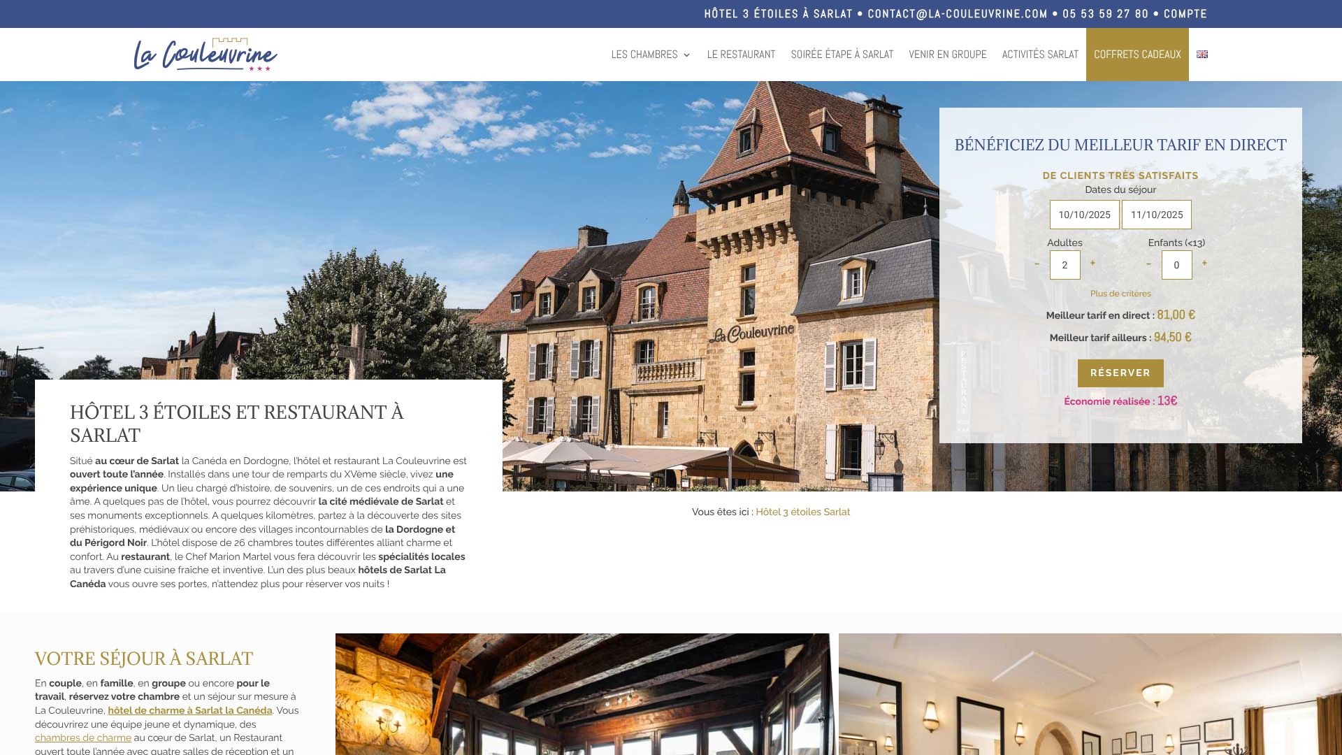 La couleuvrine - Hôtel 3 étoiles à Sarlat
